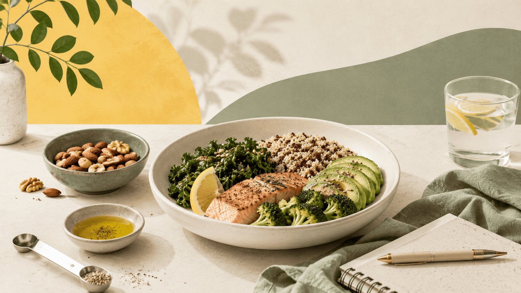 Best macros for weight loss: balanced plate of protein, carbs, and healthy fats