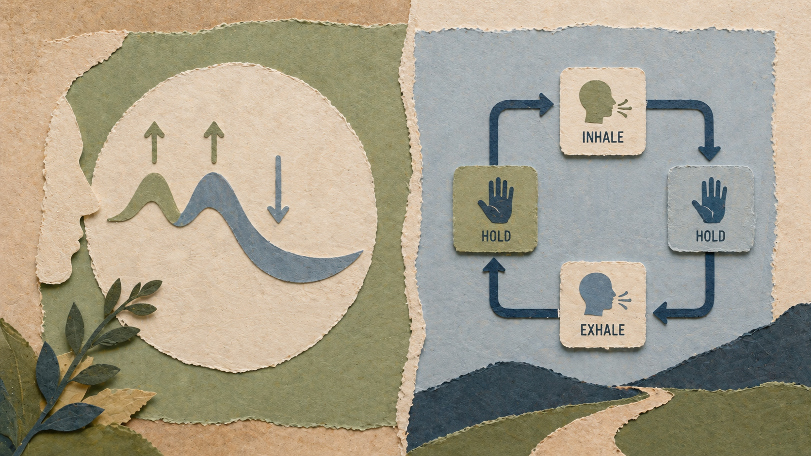 Physiological sigh vs box breathing illustration