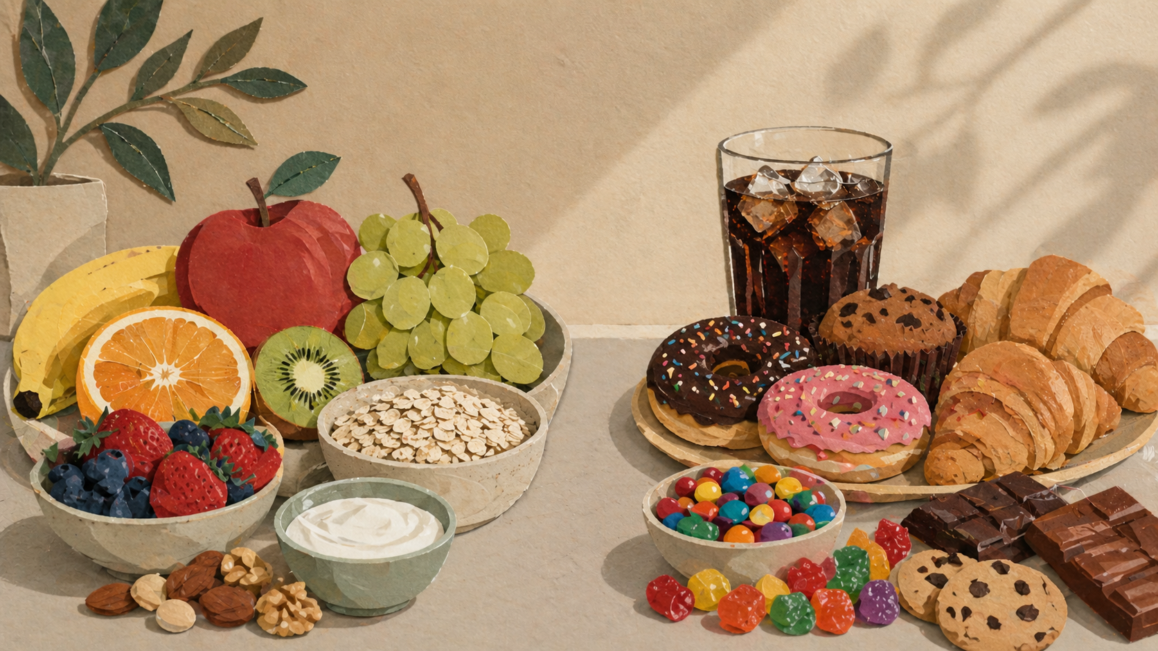 Natural sugar vs added sugar illustration